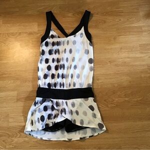 lululemon athletica White and Black Polka Dot Romper